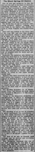 1901 newspaper account — oil found in abandoned well at Reid's Gap