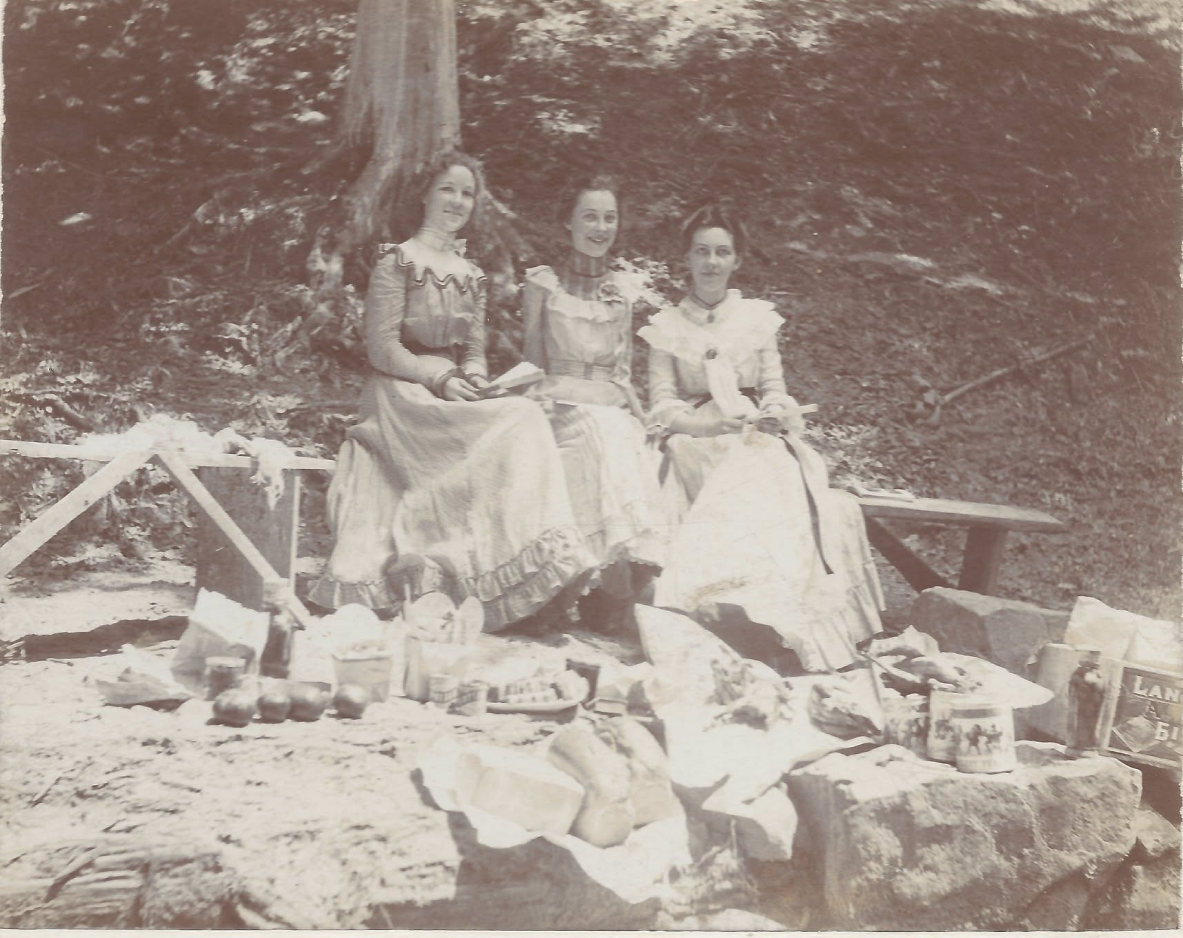 A picnic outing at Bangor Cave, circa 1900
