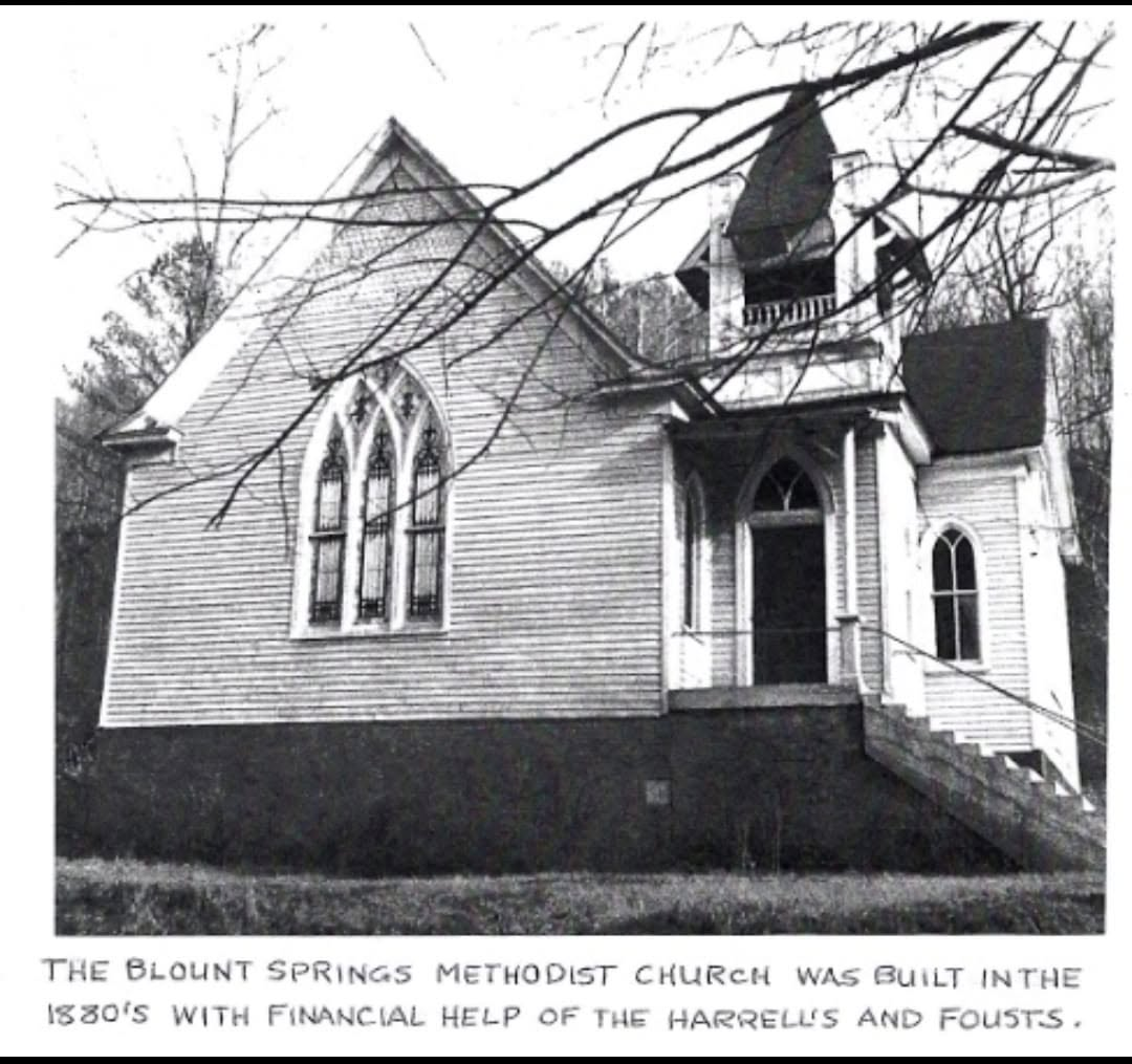 The Blount Springs Methodist Church, built in the 1880s