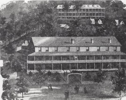 The Jackson House hotel at Blount Springs, with the Summer Home building on the hill behind it