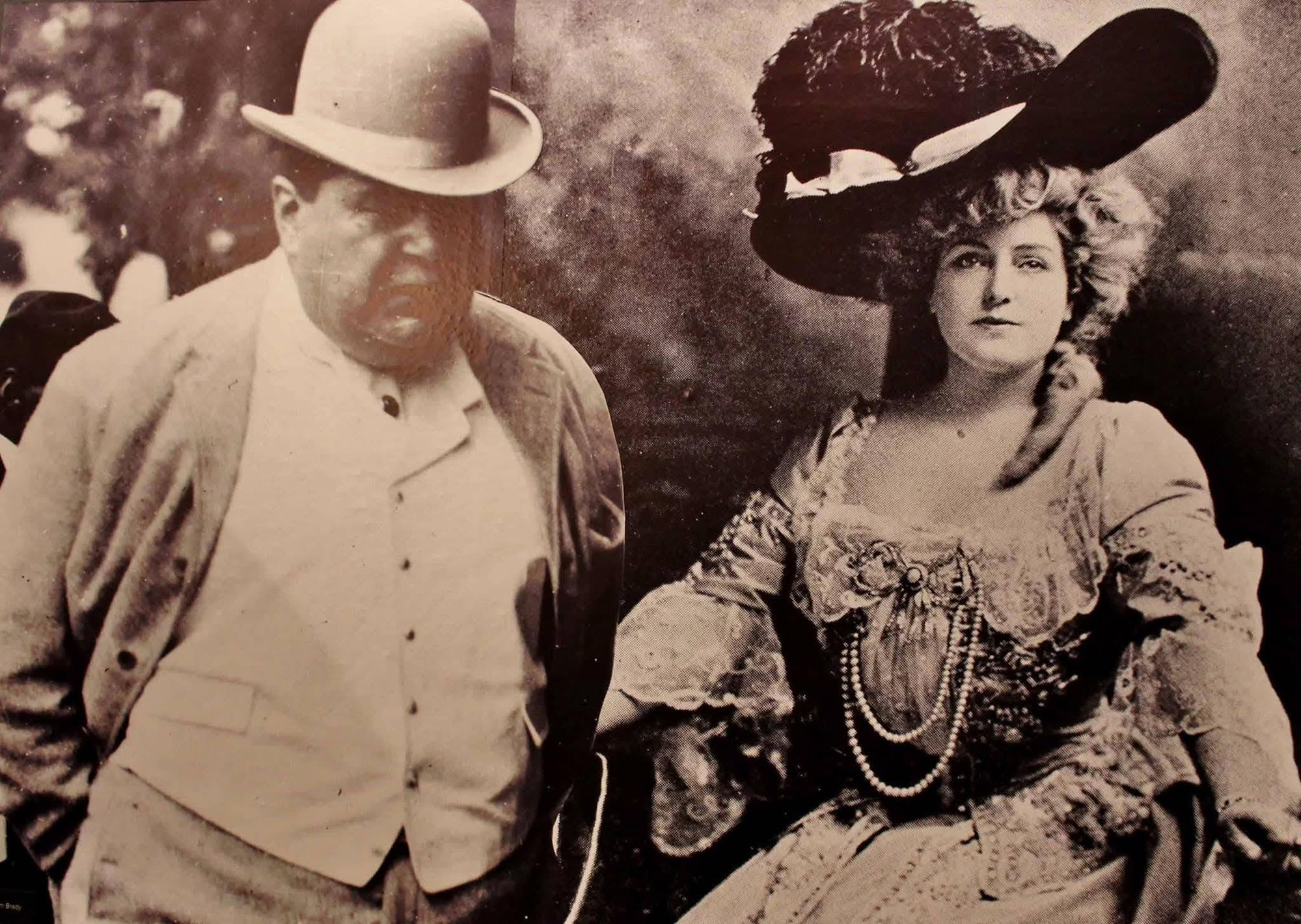 Believed to be Lillian Russell with Diamond Jim Brady