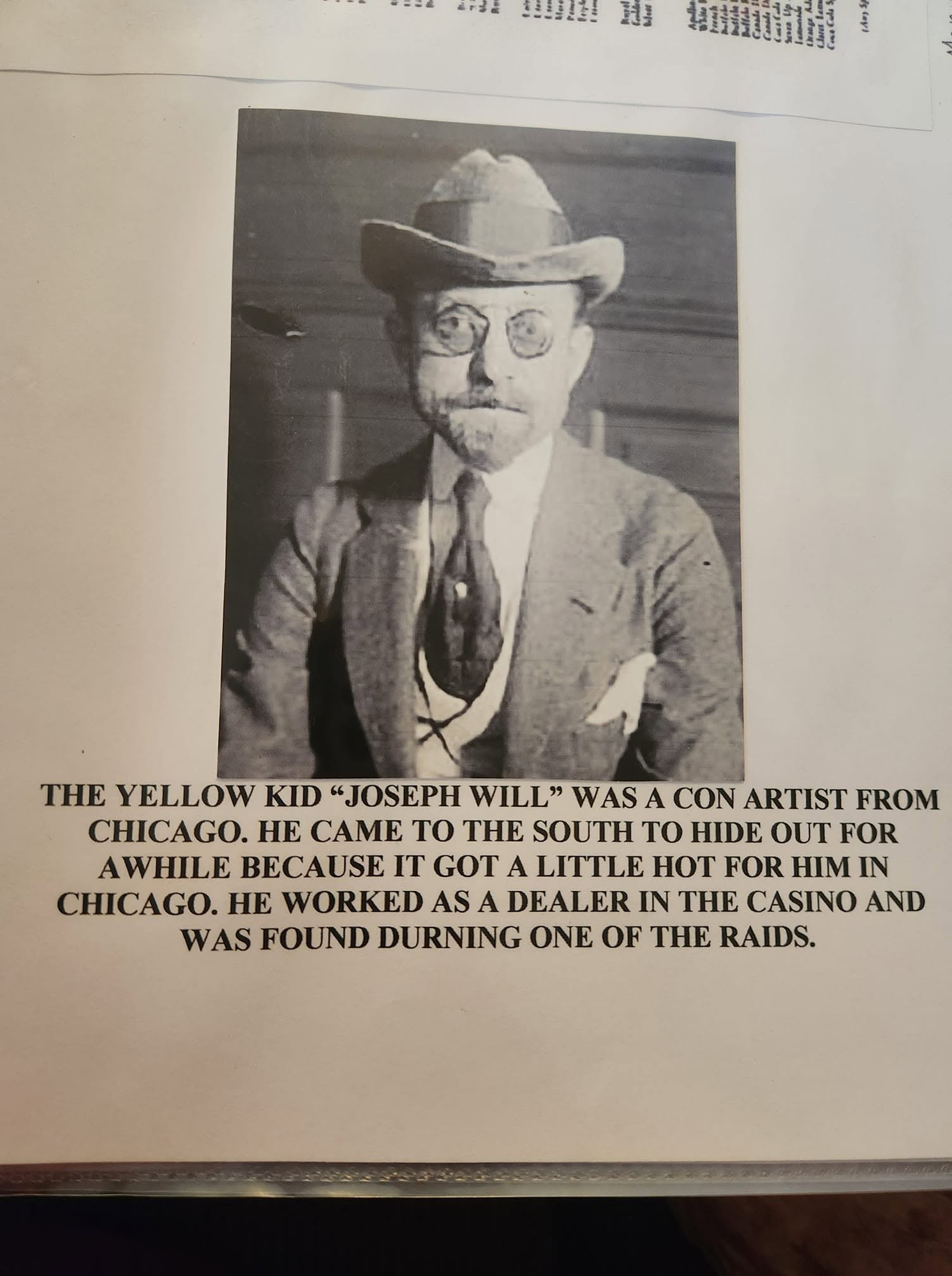 Period photograph of Joseph 'the Yellow Kid' Weil